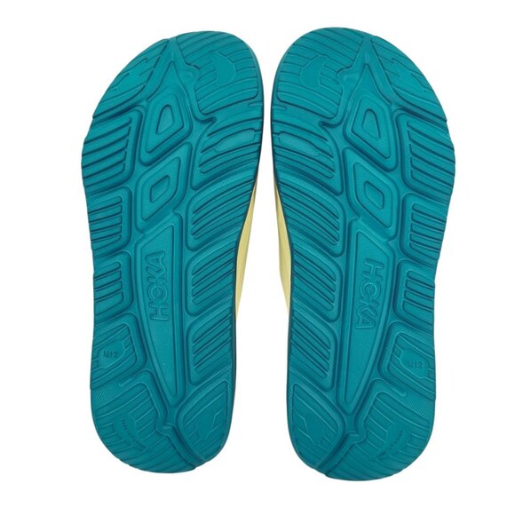 Hoka Men's One One Ora Recovery Slide Sandals Size 12 Yellow Blue Lagoon NWOB - Picture 11 of 14